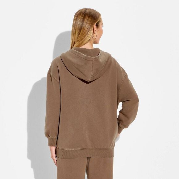 Wild Fable - Women's Full Zip Hoodie - Wild Fable Espresso XS Espresso - Picture 3 of 3